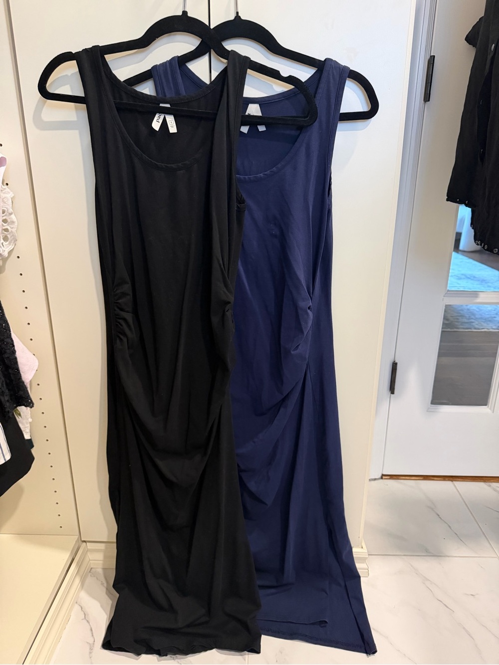 BUNDLE Pact Sleeveless Midi Dresses in Black and Navy (maternity)